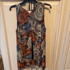 Multicolor Sleeveless Paisley Top
